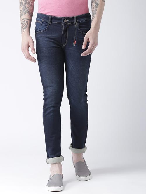 blue cotton blend washed jeans - 15603772 - Very Small Image - 1