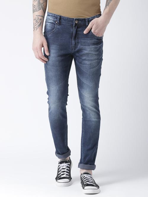 blue cotton blend washed jeans - 15603776 - Very Small Image - 1