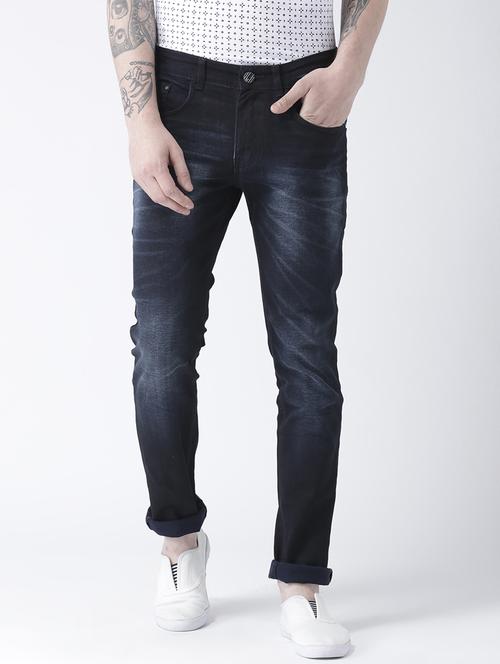 blue cotton blend washed jeans - 15603784 - Very Small Image - 1