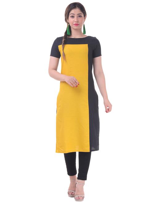 color block straight kurta - 15603975 - Very Small Image - 1