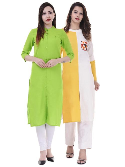 multi colored combos kurta - 15604012 - Very Small Image - 1