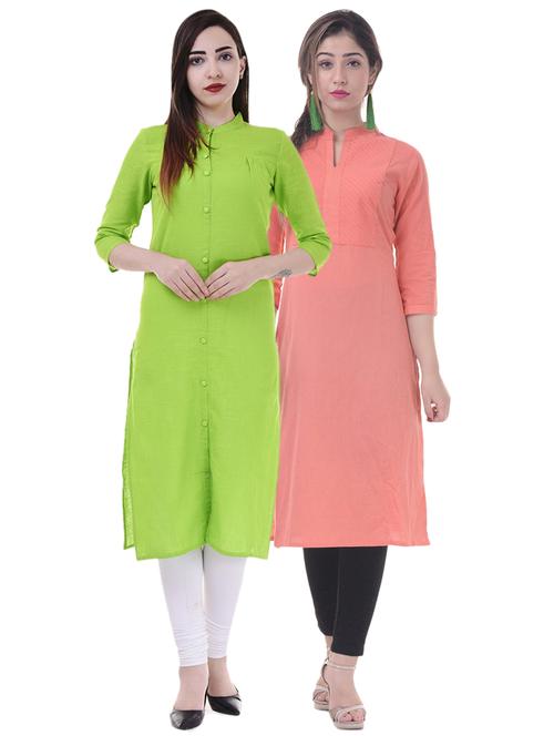 multi colored combos kurta - 15604015 - Very Small Image - 1