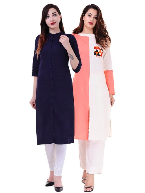 multi colored combos kurta - 15604025 - Very Small Image - 1
