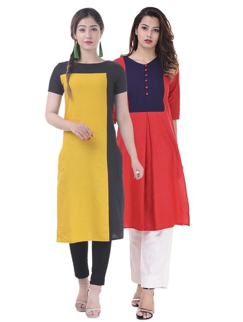 multi colored combos kurta - 15604034 - Very Small Image - 1