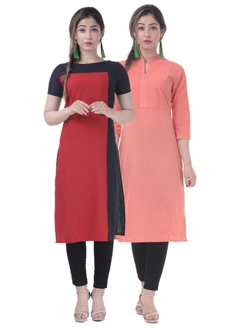 multi colored combos kurta - 15604042 - Very Small Image - 1