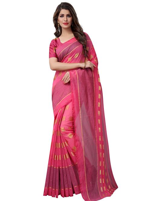 zari geometrical woven saree with blouse - 15604223 - Very Small Image - 1