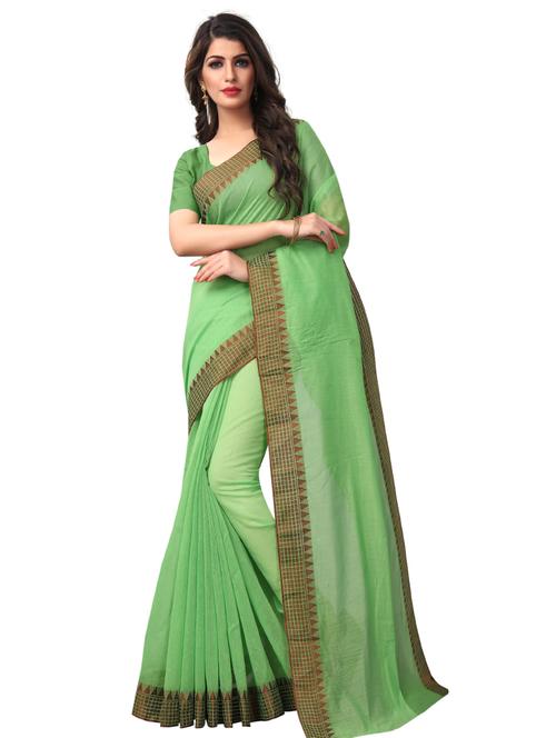 kota cotton bordered saree with blouse - 15604227 - Very Small Image - 1