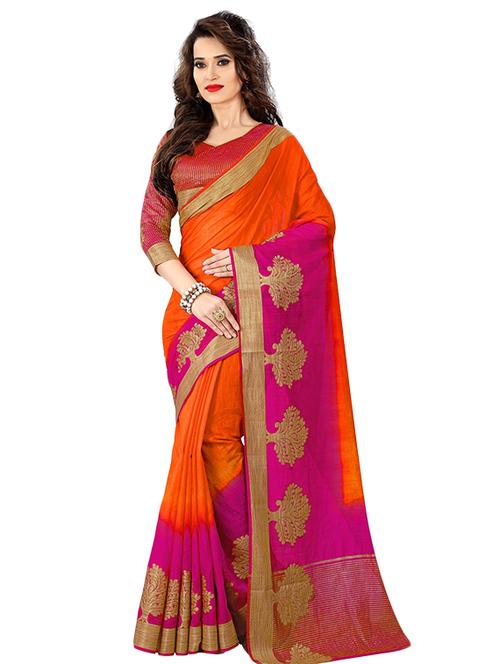 zari conversational bordered saree with blouse - 15604251 - Very Small Image - 1