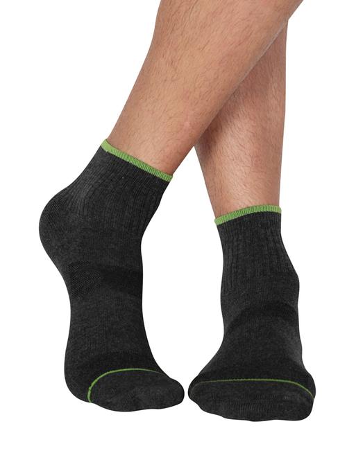 grey cotton ankle length socks - 15604325 - Very Small Image - 1