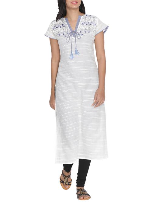 embroidered straight kurta - 15604673 - Very Small Image - 1