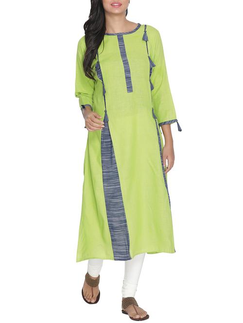 a-line panel kurta with tassels - 15604689 - Very Small Image - 1