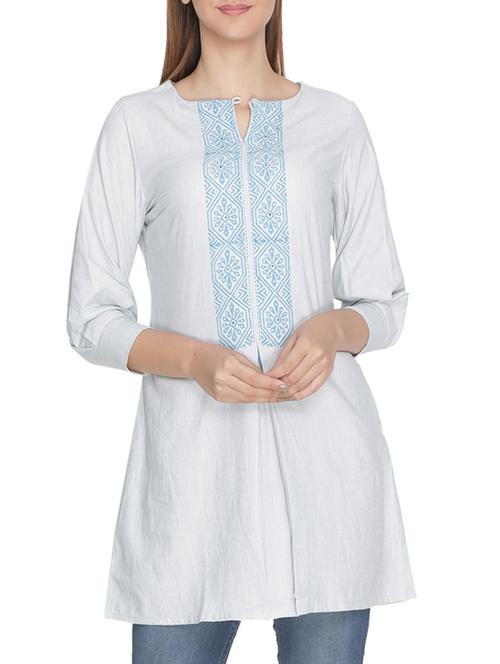 embroidered straight kurti - 15604692 - Very Small Image - 1
