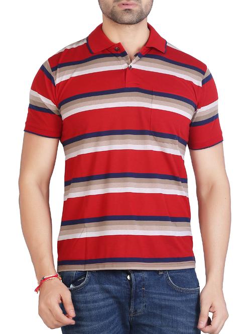 red cotton pocket t-shirt - 15604718 - Very Small Image - 1