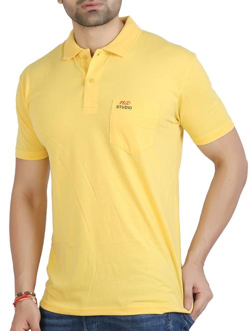 yellow cotton pocket t-shirt - 15604786 - Very Small Image - 1