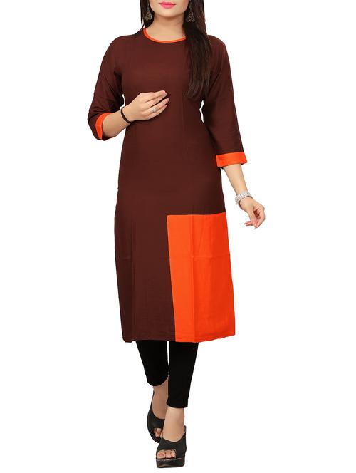 color block straight kurta - 15604830 - Very Small Image - 1