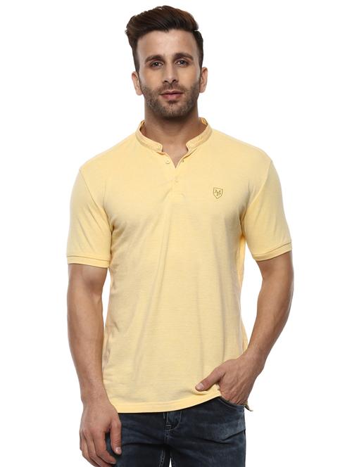 yellow cotton collared t-shirt - 15605044 - Very Small Image - 1