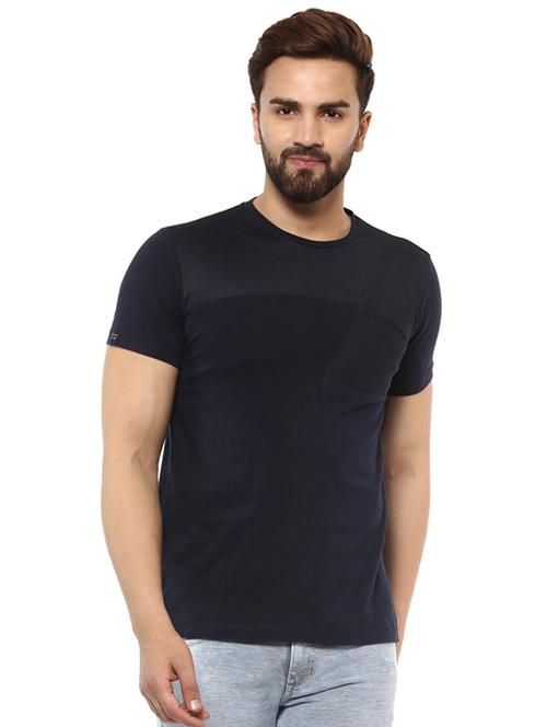 navy blue cotton cut and sew t-shirt - 15605414 - Very Small Image - 1