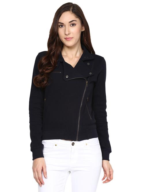 lapel collar zipper detail jacket - 15605647 - Very Small Image - 1