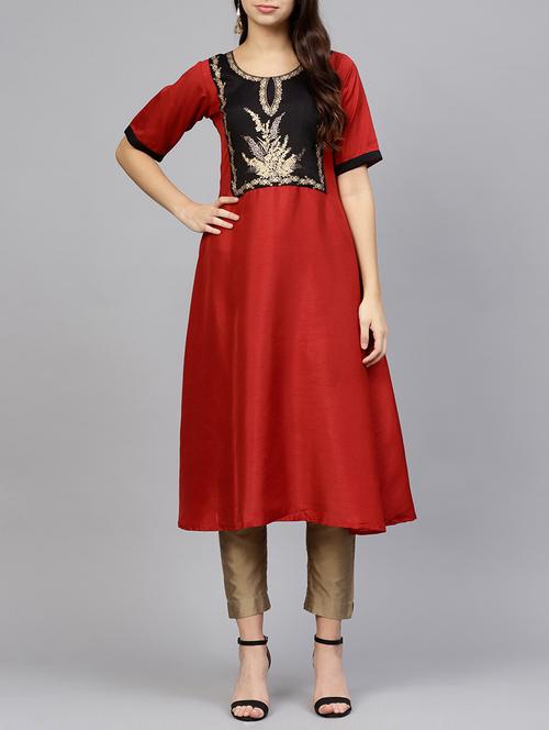 foil print a-line kurta - 15605702 - Very Small Image - 1