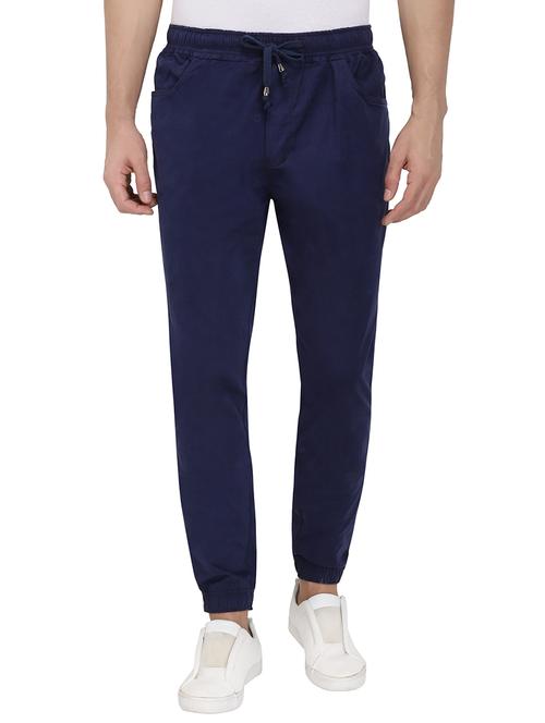 dark blue cotton joggers - 15605764 - Very Small Image - 1
