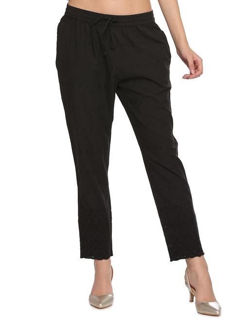 drawstring waist schiffli trouser - 15605833 - Very Small Image - 1