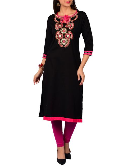 embroidered straight kurta - 15605995 - Very Small Image - 1