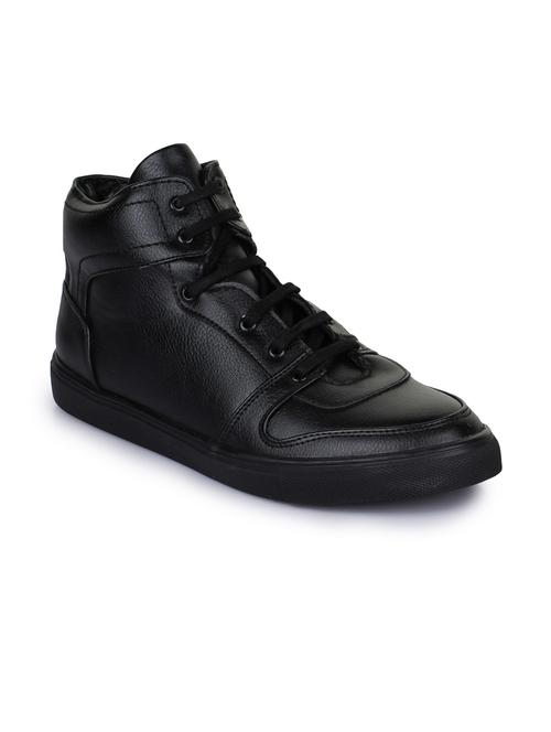 black leatherette lace up sneakers - 15606304 - Very Small Image - 1