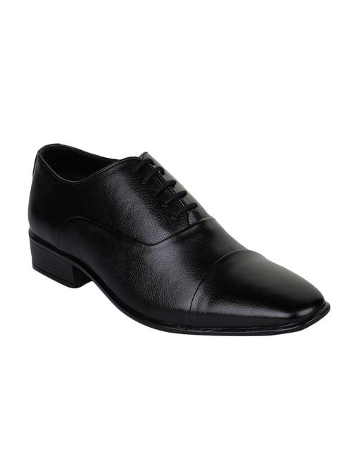 black leatherette lace-up oxfords - 15606318 - Very Small Image - 1
