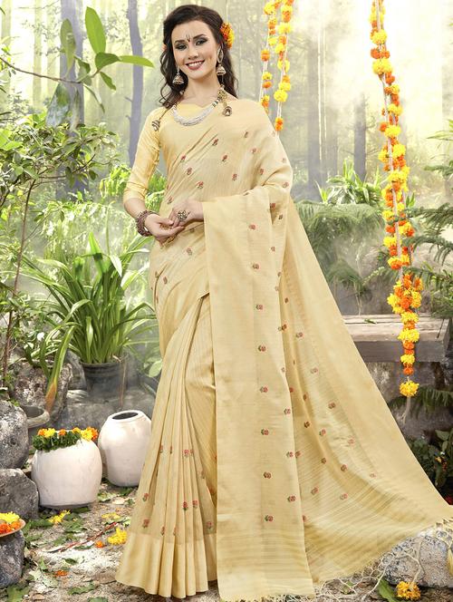 ditsy floral embroidered saree with blouse - 15606563 - Very Small Image - 1
