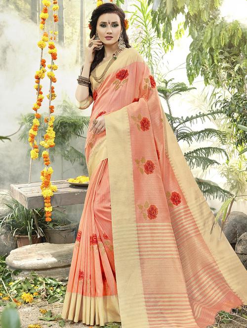 floral embroidered saree with blouse - 15606569 - Very Small Image - 1