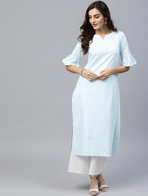 bell sleeves straight kurta - 15606936 - Very Small Image - 1