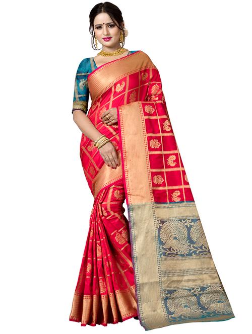 conversational zari motif banarasi saree - 15606955 - Very Small Image - 1