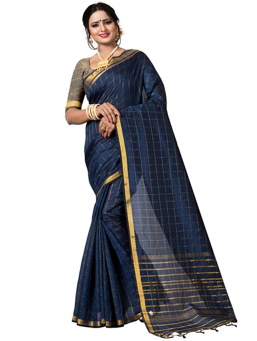 zari checkered woven saree - 15606967 - Very Small Image - 1