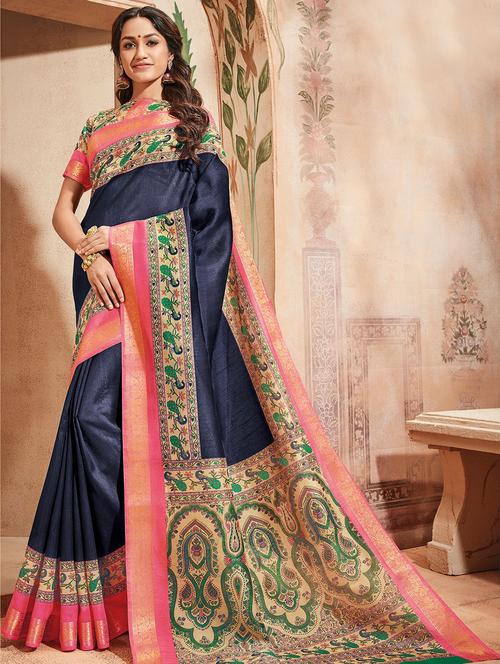 conversational bordered saree - 15607247 - Very Small Image - 1