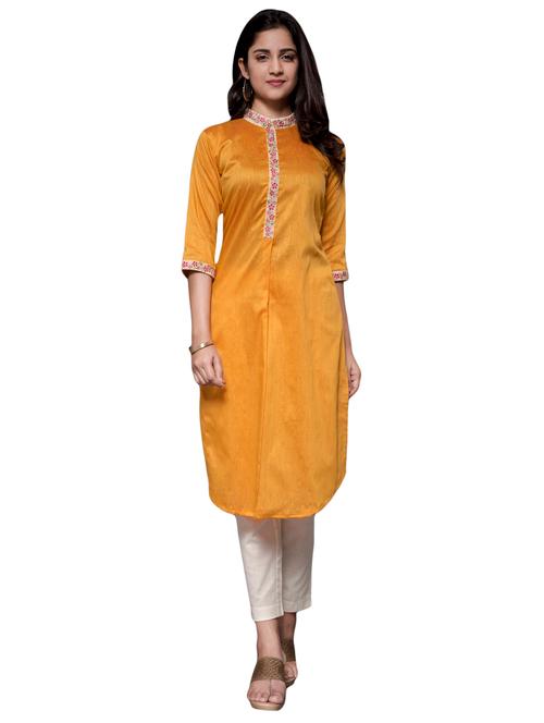 embroidered straight kurta - 15607892 - Very Small Image - 1