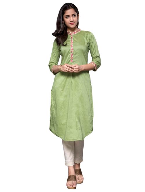 embroidered straight kurta - 15607894 - Very Small Image - 1