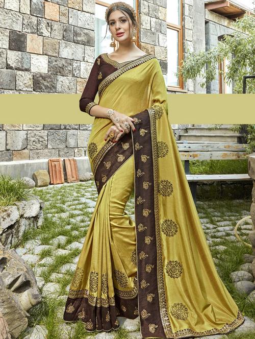mint green bordered saree with blouse - 15608430 - Very Small Image - 1