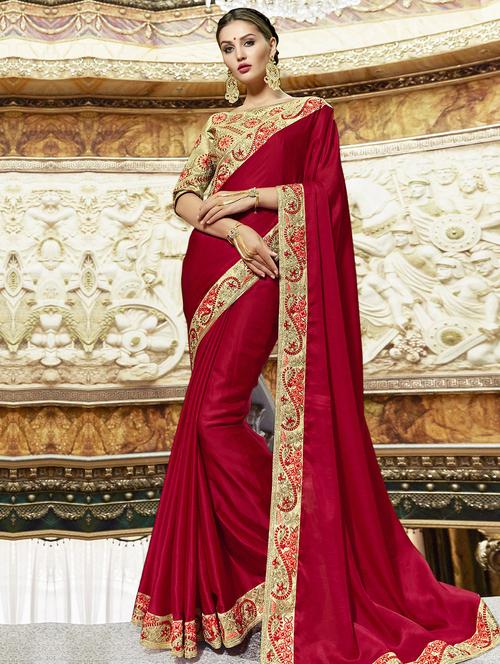 ditsy floral lace bordered saree with blouse - 15608825 - Very Small Image - 1