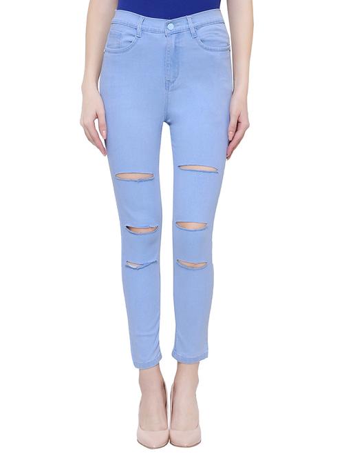 high waist distressed jeans - 15609082 - Very Small Image - 1