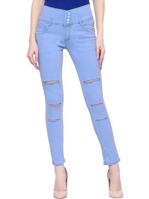 high waist distressed jeans - 15609098 - Very Small Image - 1