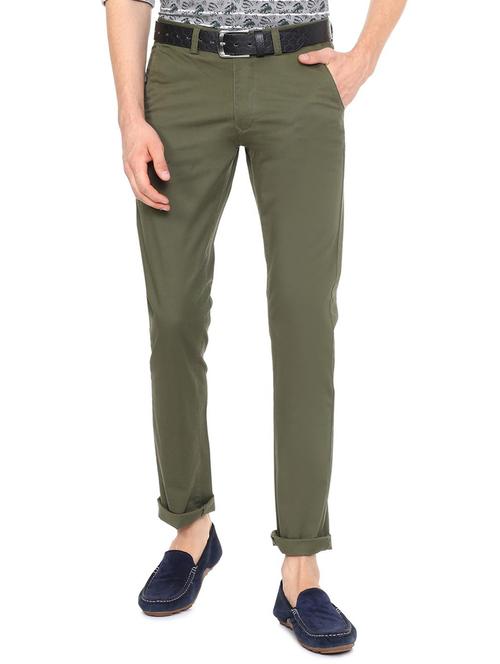 green cotton blend chinos - 15609514 - Very Small Image - 1