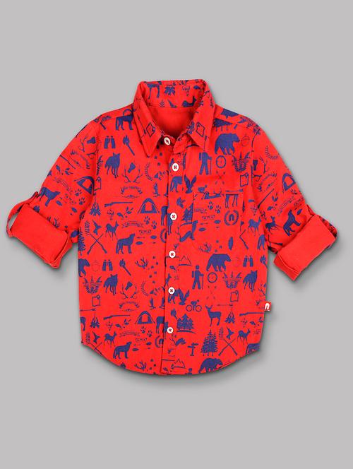 roll up sleeved quirky print shirt - 15609733 - Very Small Image - 1
