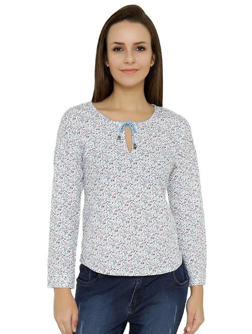 tie up neck long sleeved top - 15610286 - Very Small Image - 1