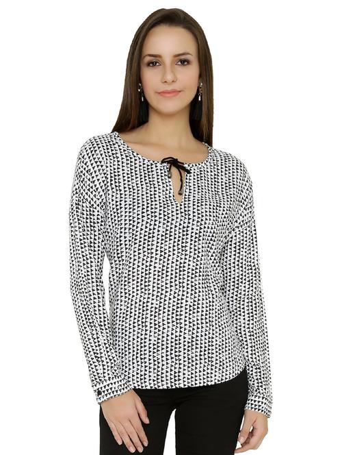 tie up neck long sleeved top - 15610288 - Very Small Image - 1