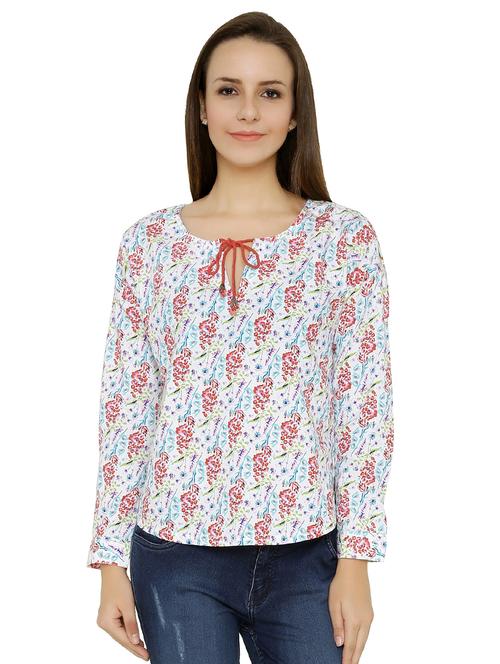 tie up neck long sleeved top - 15610289 - Very Small Image - 1
