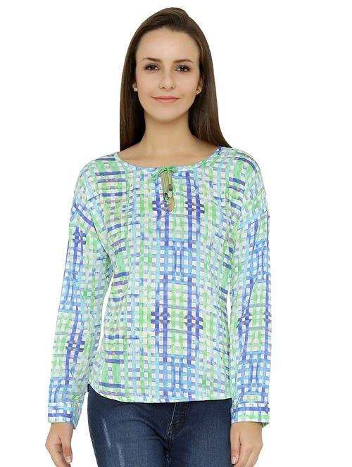 tie up neck long sleeved top - 15610290 - Very Small Image - 1