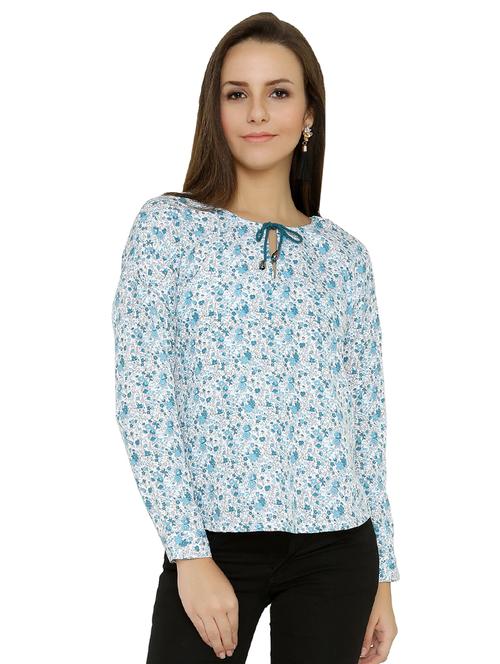 tie up neck long sleeved top - 15610291 - Very Small Image - 1