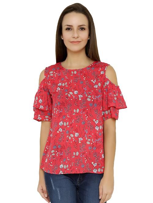 layered cold shoulder top - 15610303 - Very Small Image - 1
