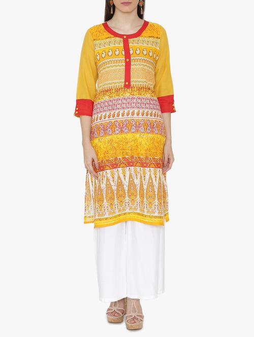 straight printed kurta - 15611360 - Very Small Image - 1