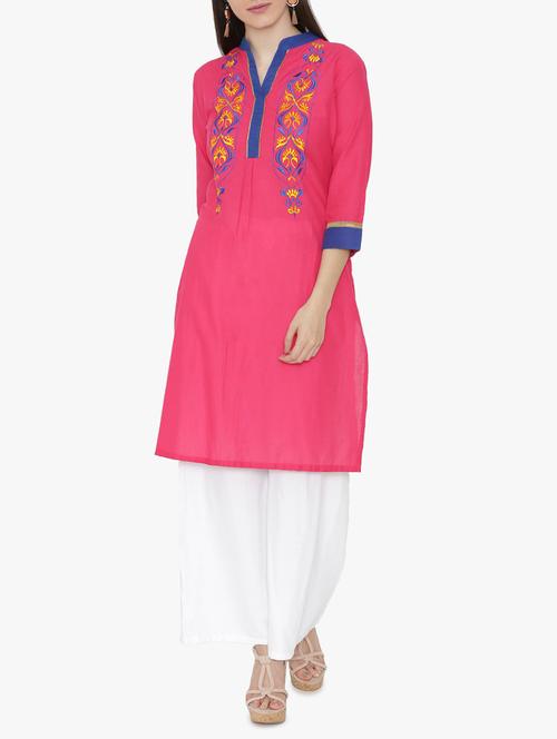 embroidered straight kurta - 15611369 - Very Small Image - 1
